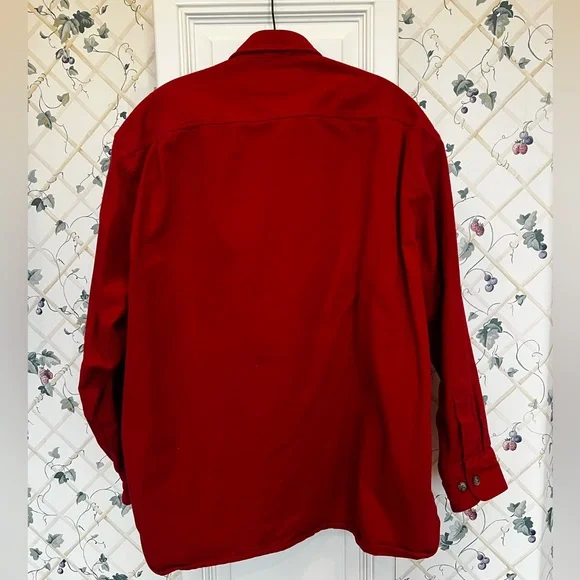 CLEARANCE Men’s Large Red Cabela’s Chamois Button Down Shirt - Picture 3 of 9